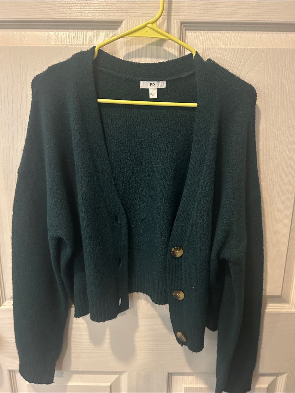 bp Green Button-Front Cardigan